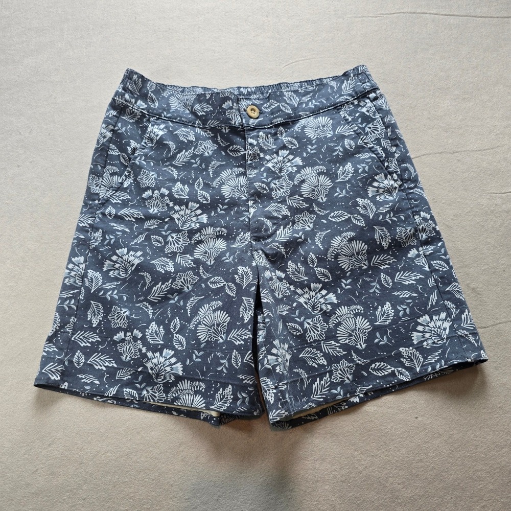 Jachs Girlfriend Navy Blue Floral Cotton Modal Shorts Womens Small Elastic Waist
